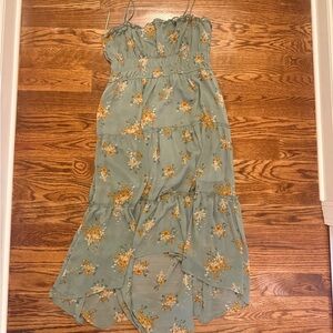 Audrey Parks x Francesca’s Floral Green High-Low Maxi Dress - Size XL